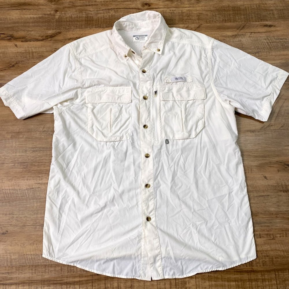 Gander Mountain Guide Series Medium Vented Outdoor Shirt White 100% Nylon